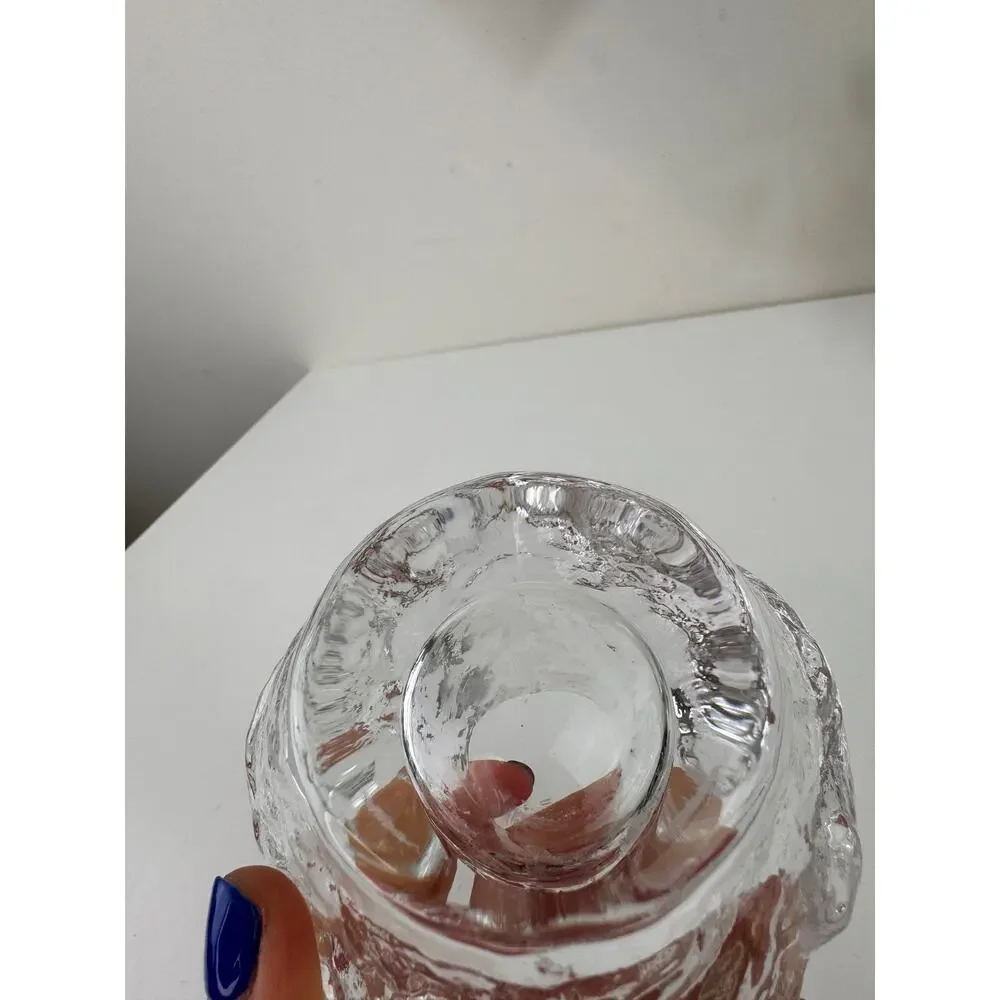 Vintage Kosta Boda Clear Snowball Votive Candle Holder Heavyweight Crystal Glass